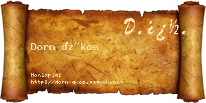 Dorn Ákos névjegykártya