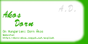 akos dorn business card