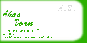 akos dorn business card